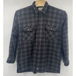 Juneau Shirt Shacket Men XXL Black Plaid Tartan Scottish Flannel Fleece Outdoor